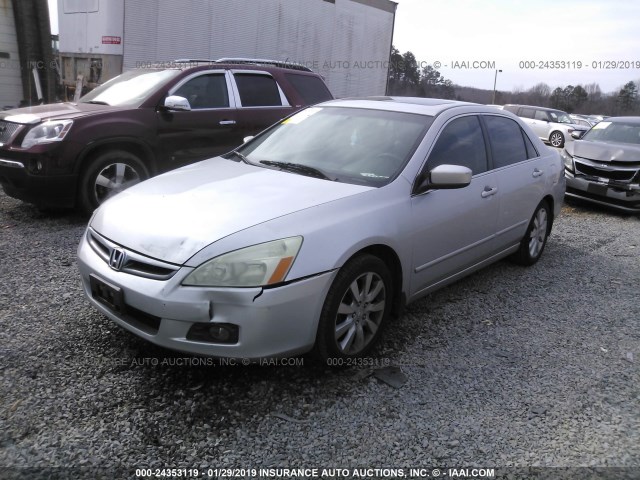 1HGCM66526A026093 - 2006 HONDA ACCORD EX SILVER photo 2