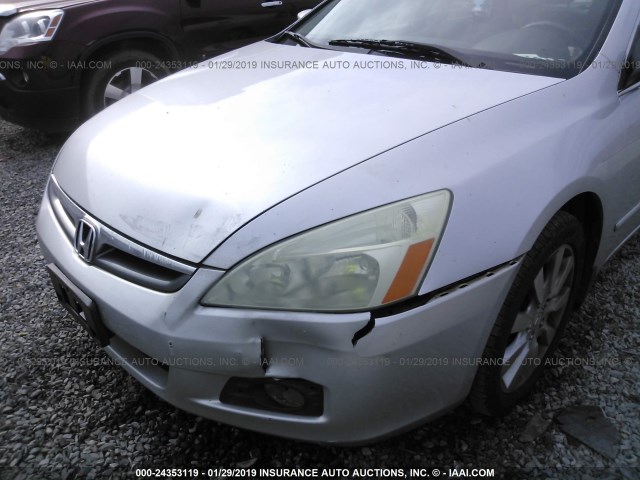 1HGCM66526A026093 - 2006 HONDA ACCORD EX SILVER photo 6