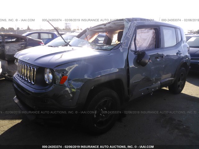 ZACCJBABXJPH36414 - 2018 JEEP RENEGADE SPORT GRAY photo 2