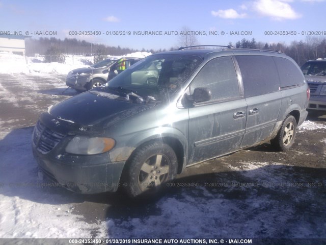 2D4GP44L35R407946 - 2005 DODGE GRAND CARAVAN SXT BLUE photo 2