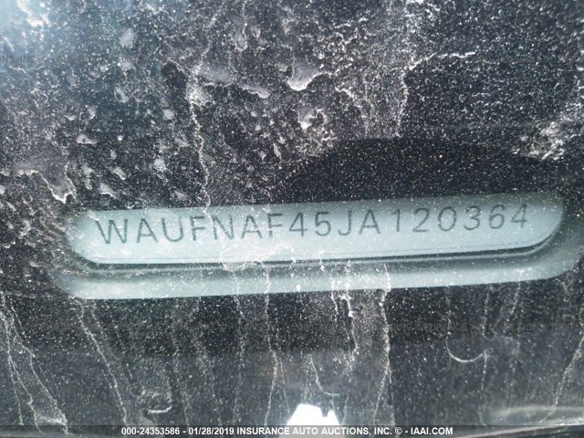 WAUFNAF45JA120364 - 2018 AUDI A4 PRESTIGE GRAY photo 9