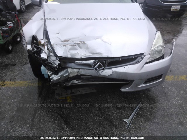 1HGCM6656A034602 - 2006 HONDA ACCORD SILVER photo 6