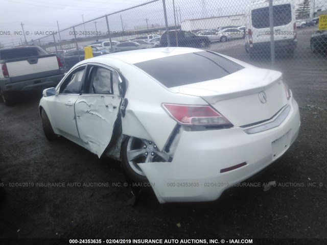 19UUA9F59DA002000 - 2013 ACURA TL TECH WHITE photo 3