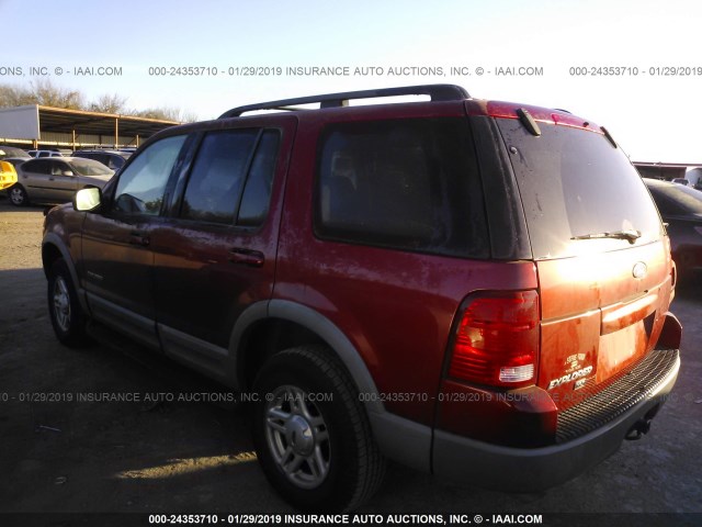 1FMDU73E62ZB99247 - 2002 FORD EXPLORER XLT RED photo 3