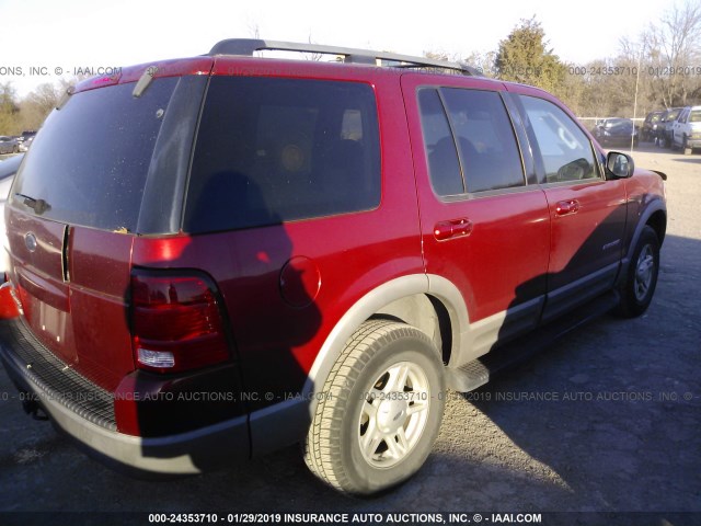 1FMDU73E62ZB99247 - 2002 FORD EXPLORER XLT RED photo 4