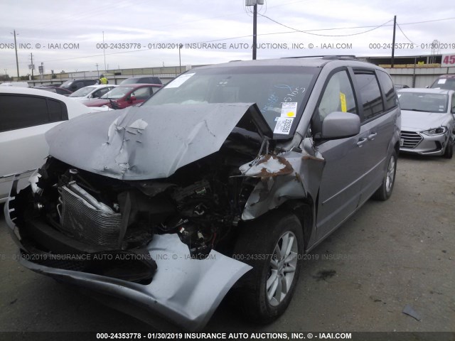 2C4RDGCG9GR275105 - 2016 DODGE GRAND CARAVAN SXT SILVER photo 2