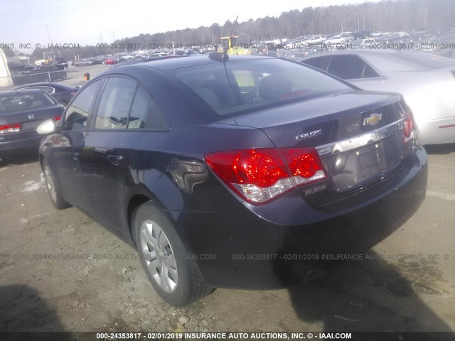 1G1PA5SH4F7270403 - 2015 CHEVROLET CRUZE LS Dark Blue photo 3