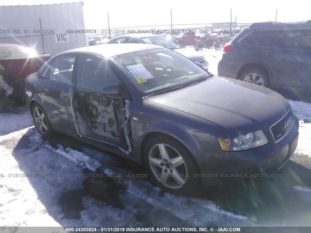 WAULC68E42A034105 - 2002 AUDI A4 1.8T QUATTRO GRAY photo 1