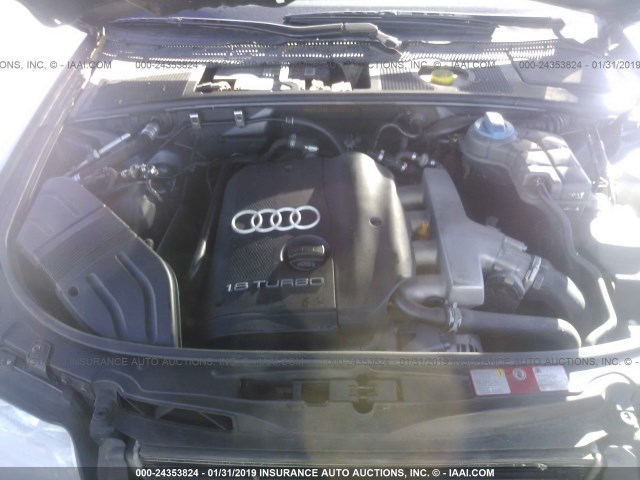 WAULC68E42A034105 - 2002 AUDI A4 1.8T QUATTRO GRAY photo 10