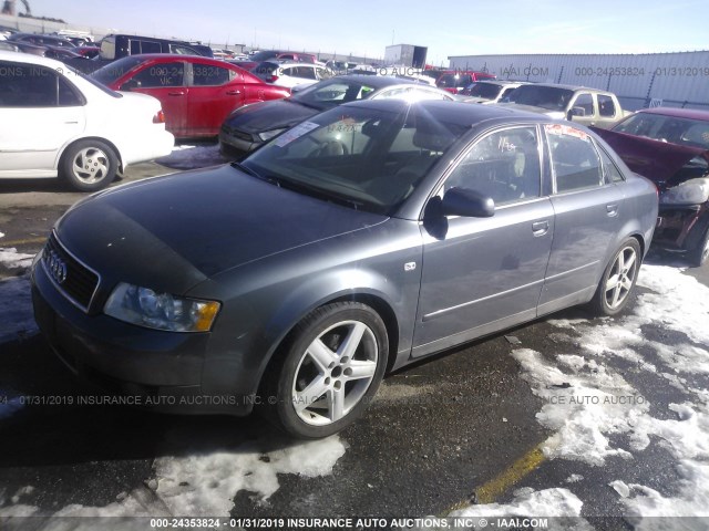 WAULC68E42A034105 - 2002 AUDI A4 1.8T QUATTRO GRAY photo 2