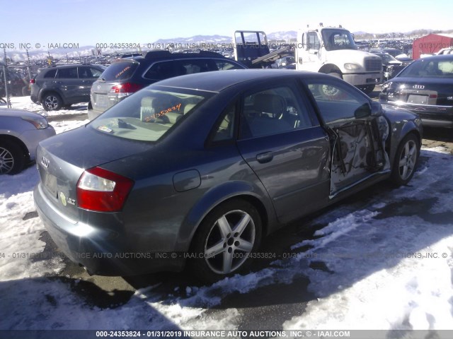 WAULC68E42A034105 - 2002 AUDI A4 1.8T QUATTRO GRAY photo 4