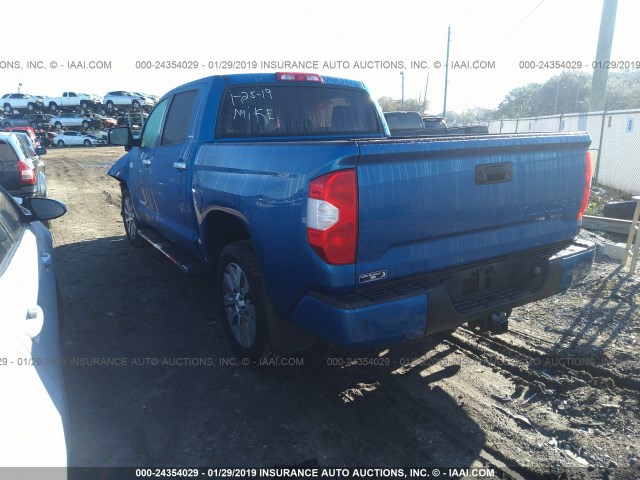 5TFFW5F11HX229215 - 2017 TOYOTA TUNDRA CREWMAX LIMITED BLUE photo 3