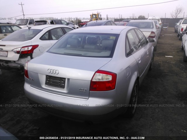 WAULC68E22A188182 - 2002 AUDI A4 1.8T QUATTRO SILVER photo 4