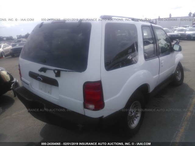 1FMYU60E91UA45160 - 2001 FORD EXPLORER SPORT WHITE photo 4