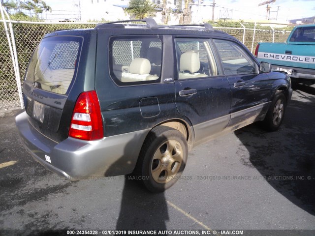 JF1SG65684H708434 - 2004 SUBARU FORESTER 2.5XS მწვანე ფოტო 4