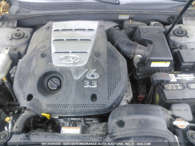 5NPEU46F36H122196 - 2006 HYUNDAI SONATA GLS/LX SILVER photo 10