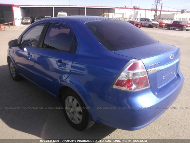 KL1TD56638B069542 - 2008 CHEVROLET AVEO LS BLUE photo 3
