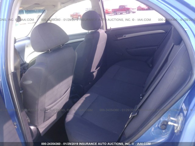 KL1TD56638B069542 - 2008 CHEVROLET AVEO LS BLUE photo 8