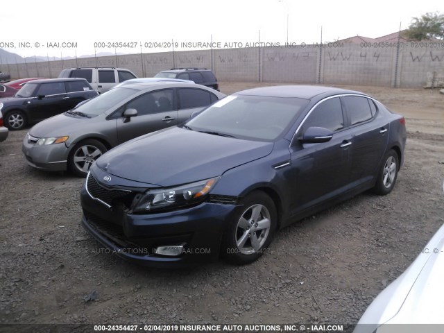 5XXGM4A76FG481708 - 2015 KIA OPTIMA LX 深蓝色 照片 2