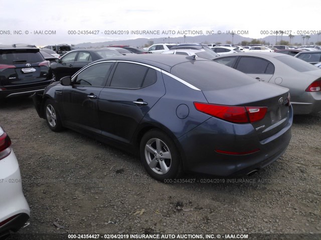 5XXGM4A76FG481708 - 2015 KIA OPTIMA LX 深蓝色 照片 3