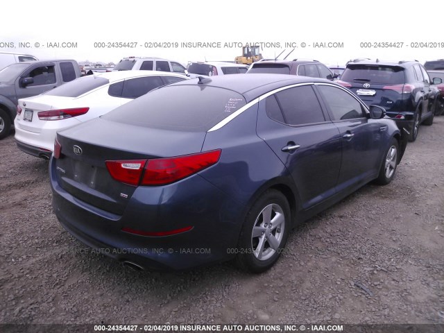 5XXGM4A76FG481708 - 2015 KIA OPTIMA LX 深蓝色 照片 4