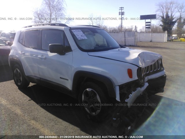 ZACCJAAB3HPE71002 - 2017 JEEP RENEGADE SPORT WHITE photo 1