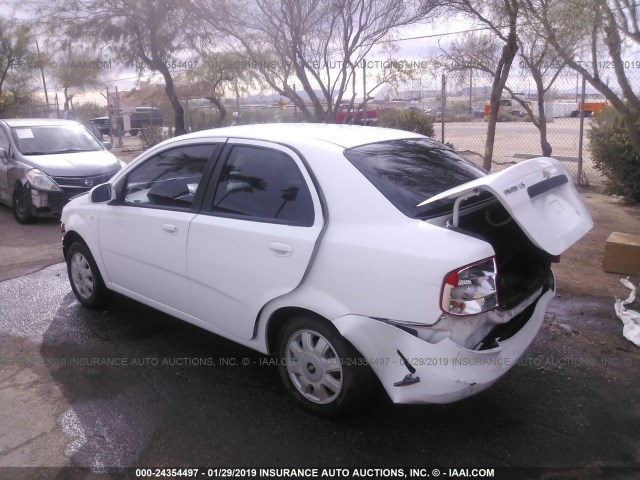 KL1TD52675B388184 - 2005 CHEVROLET AVEO LS WHITE photo 3