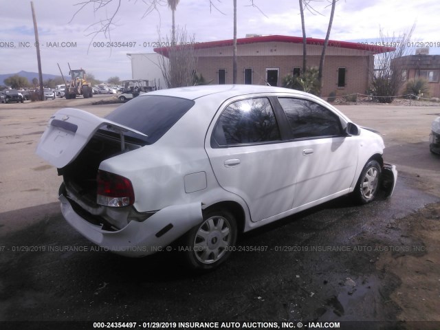 KL1TD52675B388184 - 2005 CHEVROLET AVEO LS WHITE photo 4