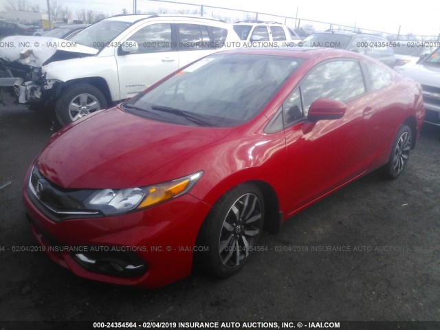 2HGFG3B04FH501113 - 2015 HONDA CIVIC EXL RED photo 2