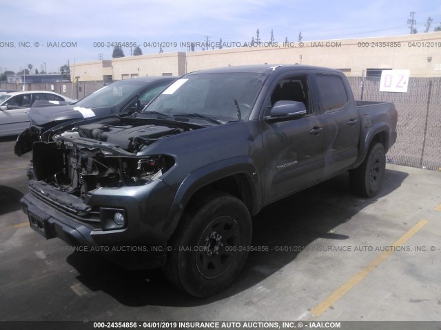 3TMAZ5CN9GM020074 - 2016 TOYOTA TACOMA DBL CAB/SR5/TRD SPORT/OR GRAY photo 2