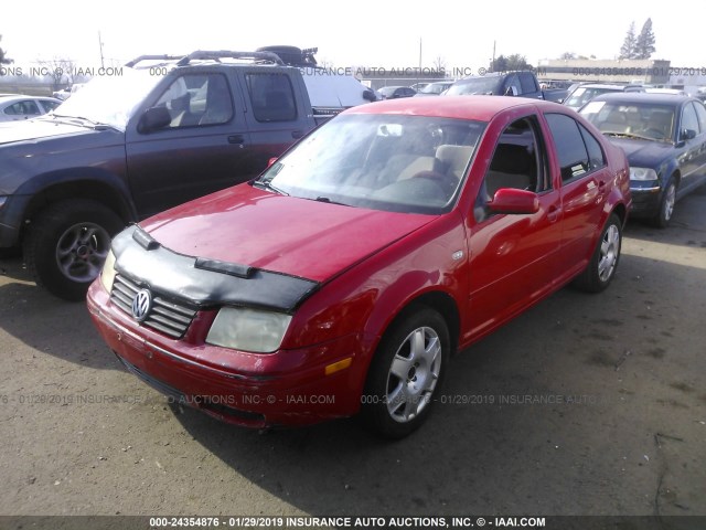 3VWSK69M11M188941 - 2001 VOLKSWAGEN JETTA GLS RED photo 2