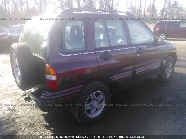 2CNBJ634636930760 - 2003 CHEVROLET TRACKER LT MAROON photo 4