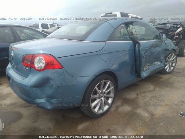 WVWDA71F97V012736 - 2007 VOLKSWAGEN EOS 2.0T SPORT Light Blue photo 4