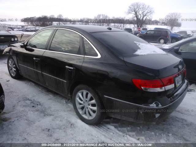 KMHFC46F88A311360 - 2008 HYUNDAI AZERA SE/LIMITED BLACK photo 3