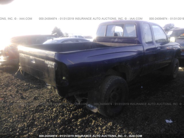 4TAWN72N5WZ074950 - 1998 TOYOTA TACOMA XTRACAB PURPLE photo 4