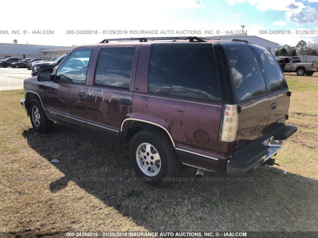 1GNEC13K3SJ439214 - 1995 CHEVROLET TAHOE MAROON photo 3