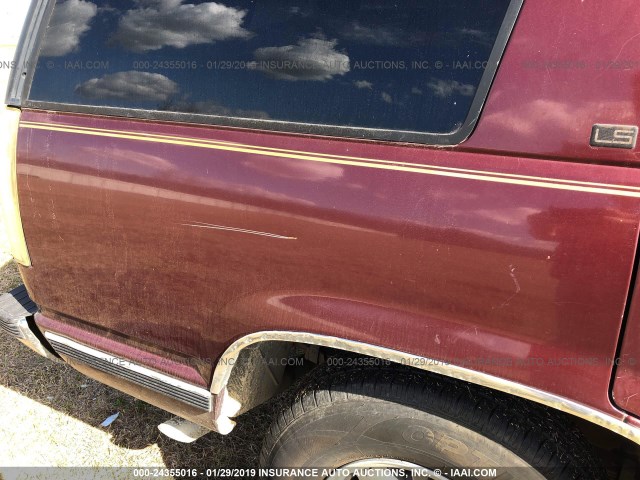 1GNEC13K3SJ439214 - 1995 CHEVROLET TAHOE MAROON photo 6