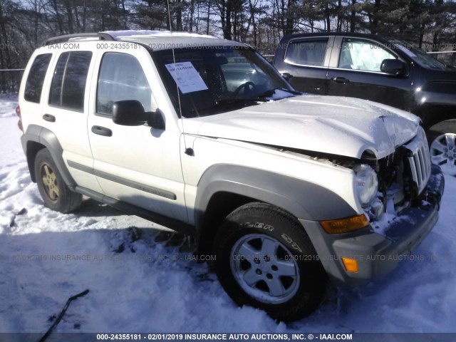 1J8GK48K06W112723 - 2006 JEEP LIBERTY SPORT WHITE photo 1