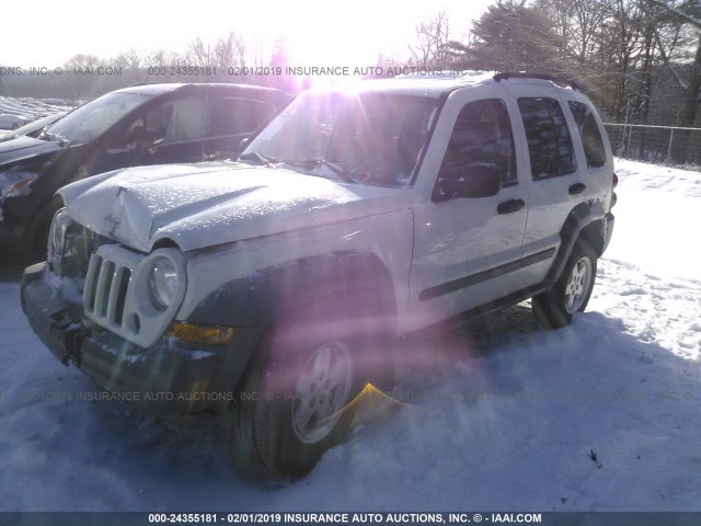 1J8GK48K06W112723 - 2006 JEEP LIBERTY SPORT WHITE photo 2