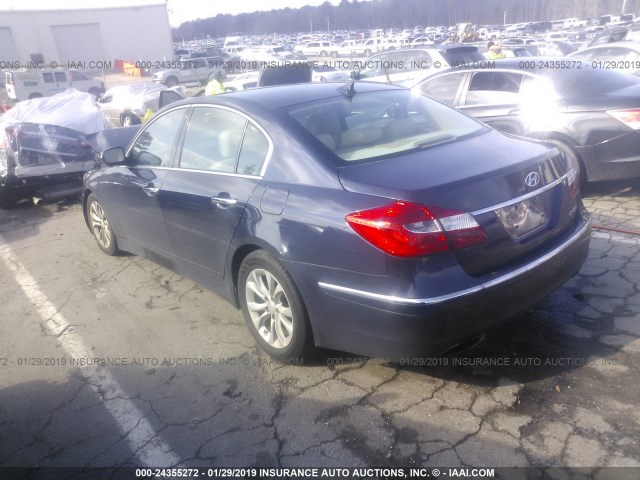 KMHGC4DDXDU212313 - 2013 HYUNDAI GENESIS 3.8L BLUE photo 3