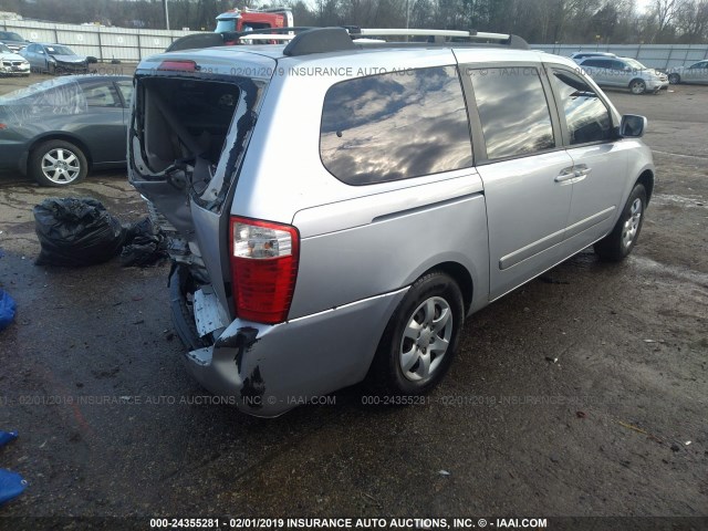 KNDMB233176190508 - 2007 KIA SEDONA EX/LX SILVER photo 4