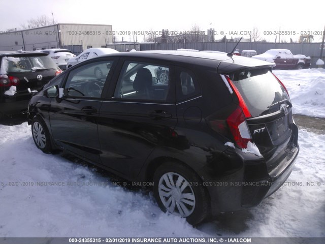 3HGGK5H55FM738664 - 2015 HONDA FIT LX BLACK photo 3