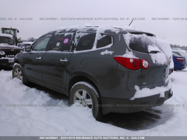 1GNKVGED6BJ175257 - 2011 CHEVROLET TRAVERSE LT GRAY photo 3