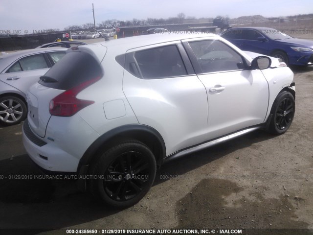 JN8AF5MR3DT207774 - 2013 NISSAN JUKE S/SV/SL WHITE photo 4