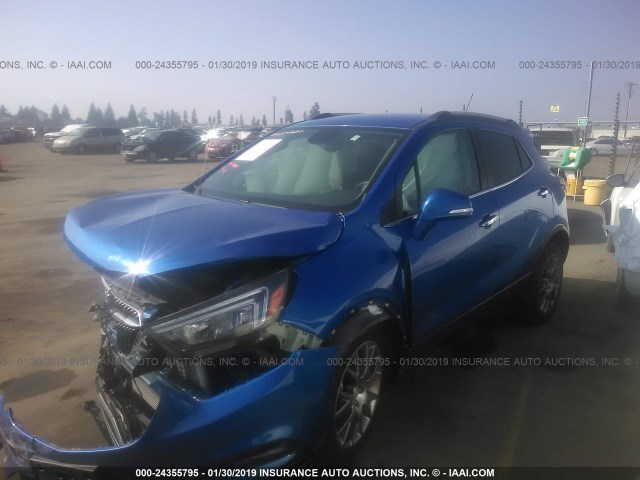 KL4CJ1SB7HB219482 - 2017 BUICK ENCORE SPORT TOURING BLUE photo 2