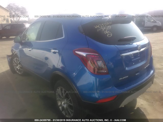 KL4CJ1SB7HB219482 - 2017 BUICK ENCORE SPORT TOURING BLUE photo 3