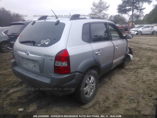 KM8JN72DX6U260854 - 2006 HYUNDAI TUCSON GLS/LIMITED SILVER photo 4