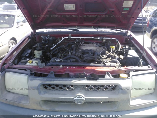 5N1ED28T71C540025 - 2001 NISSAN XTERRA XE/SE BURGUNDY photo 10