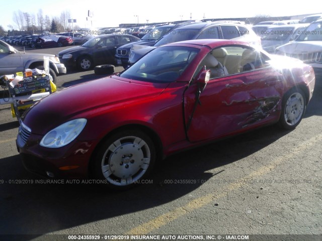 JTHFN48Y920030399 - 2002 LEXUS SC 430 RED photo 2