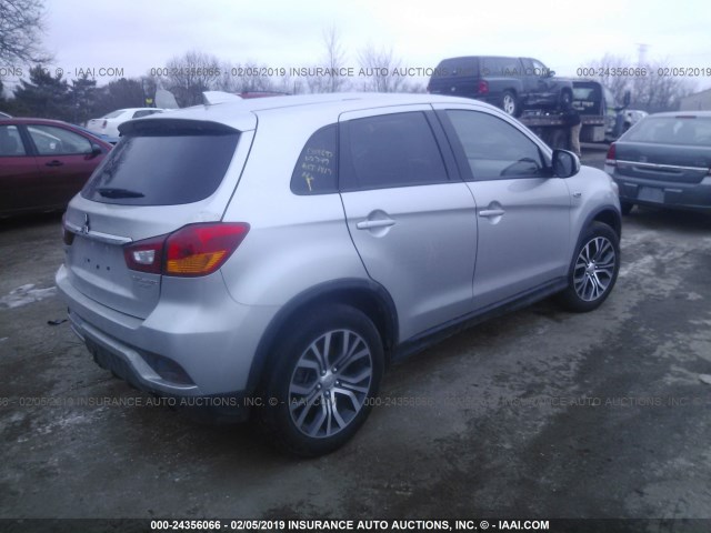 JA4AP3AU9JU011036 - 2018 MITSUBISHI OUTLANDER SPORT ES/SE SILVER photo 4